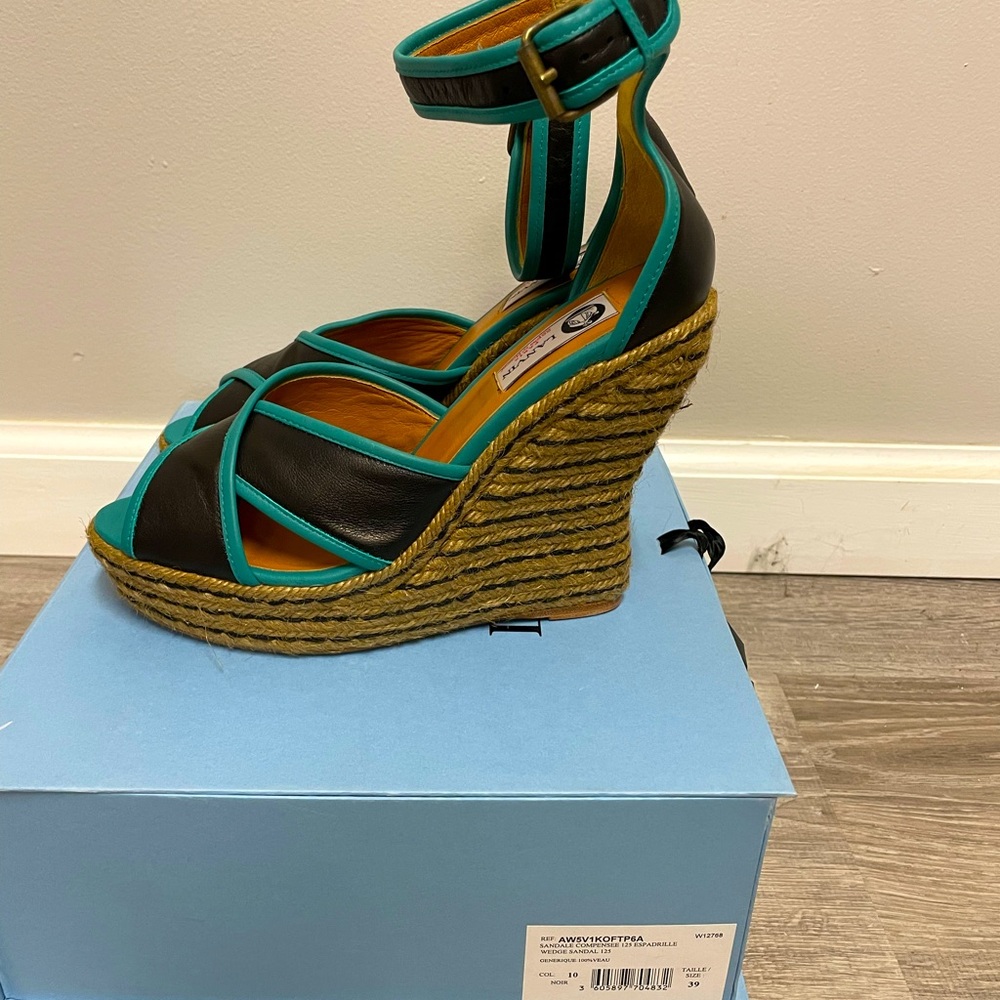 NIB Lanvin espadrille wedge sandals size 39